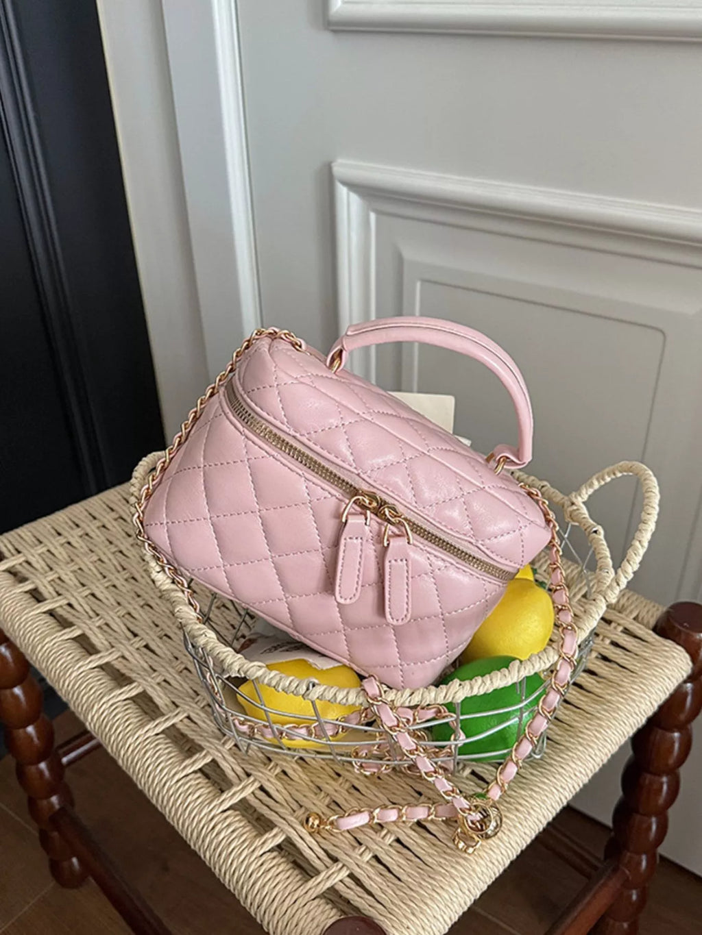 Quilted Chain Strap Crossbody Bag