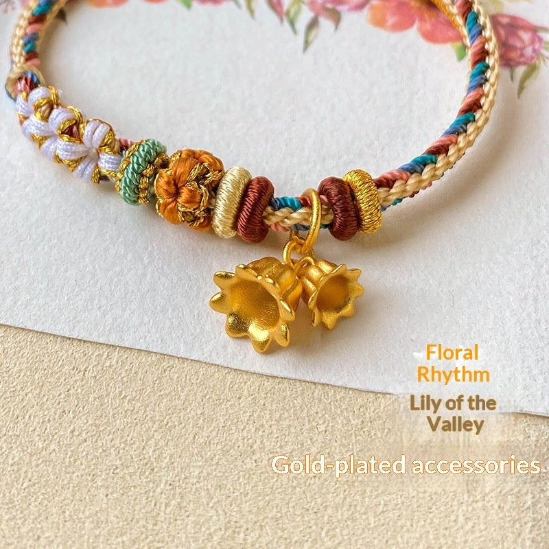Handmade Lily Of The Valley Braided Rope Bracelet