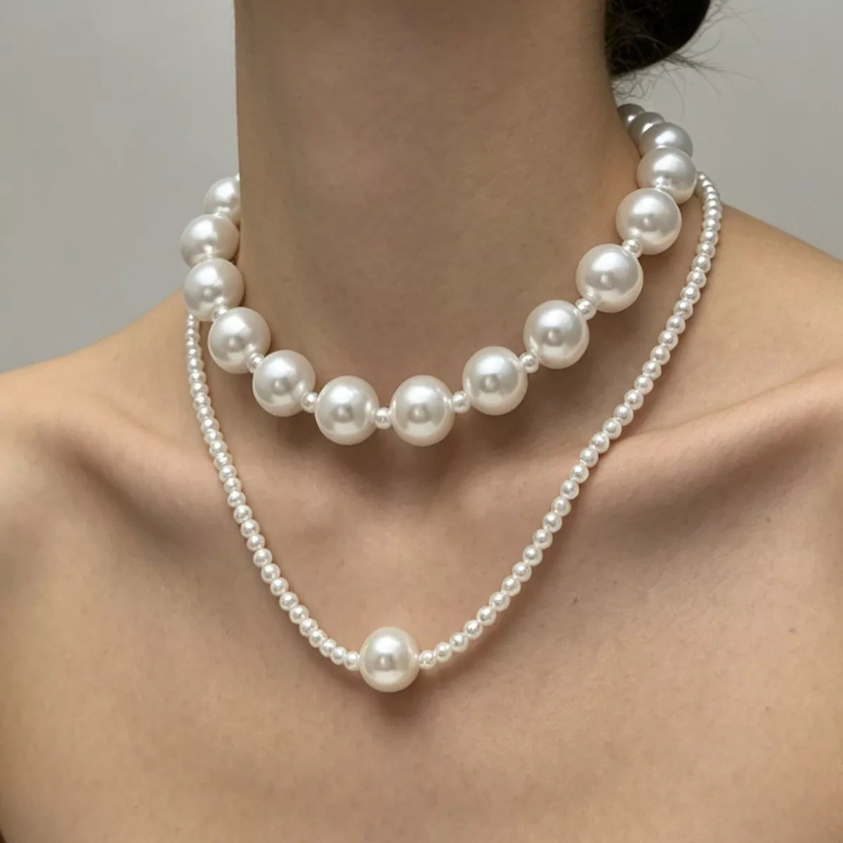 Elegant Double Layer Pearl Necklace
