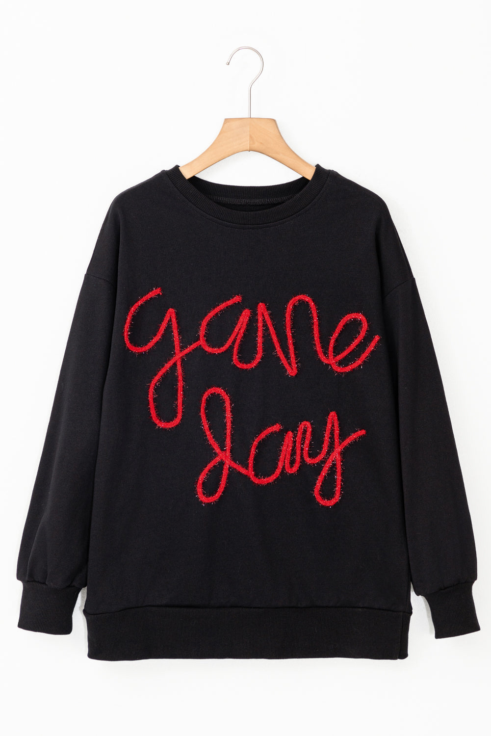 GAME DAY Tinsel Drop Shoulder Sweatshirt