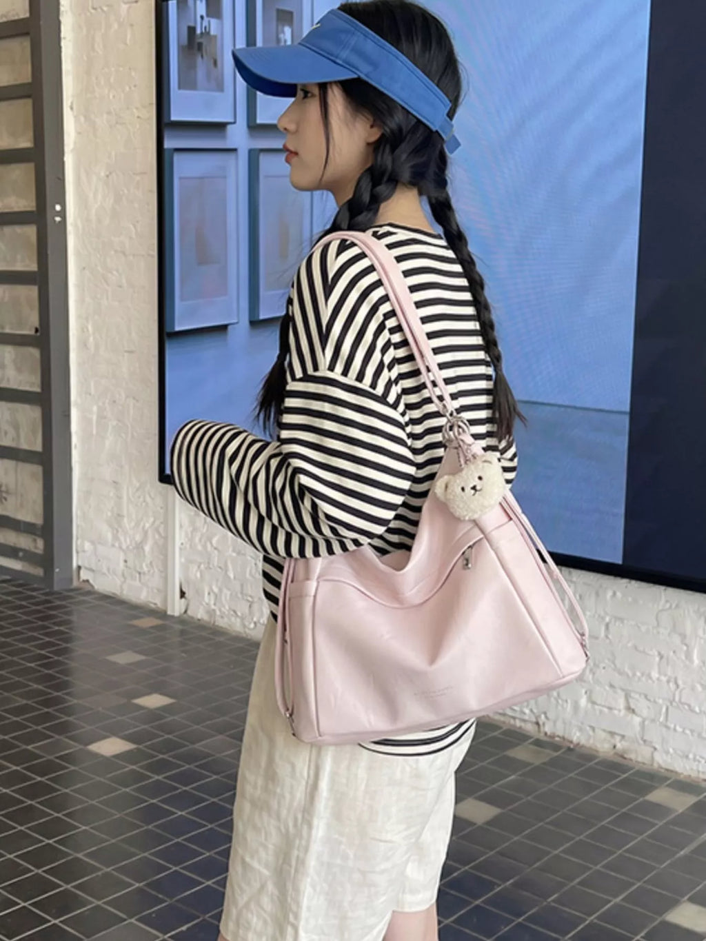 Adjustable Strap Leather Shoulder Bag