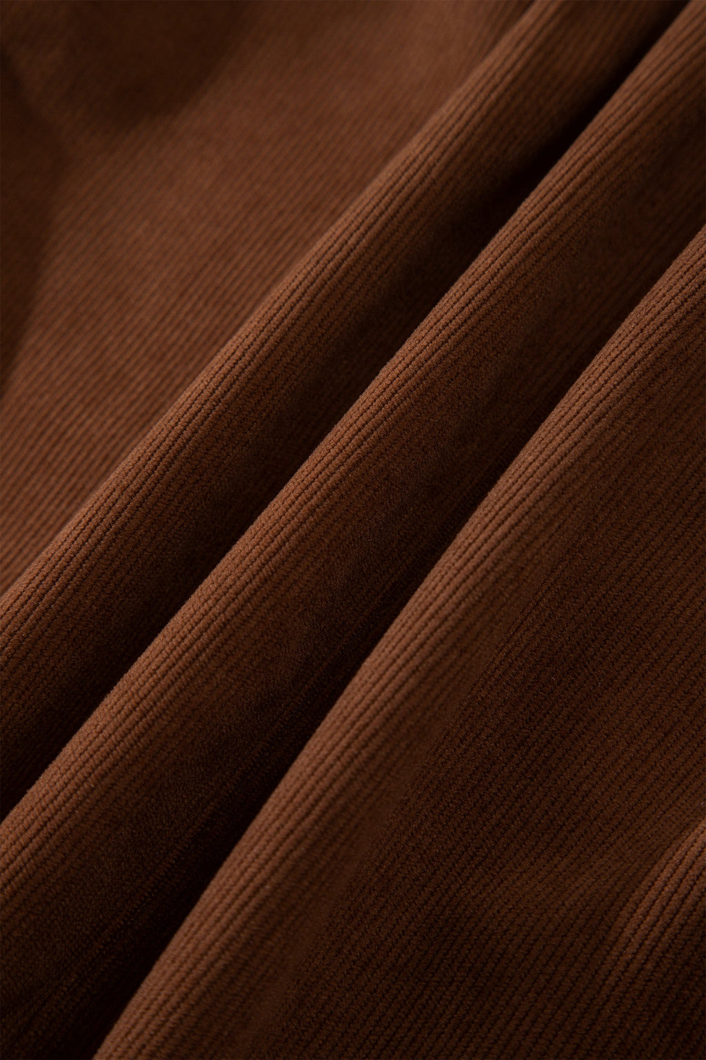 Coffee Button Front Corduroy Mini Pockets Sheath Silhouette Skirt