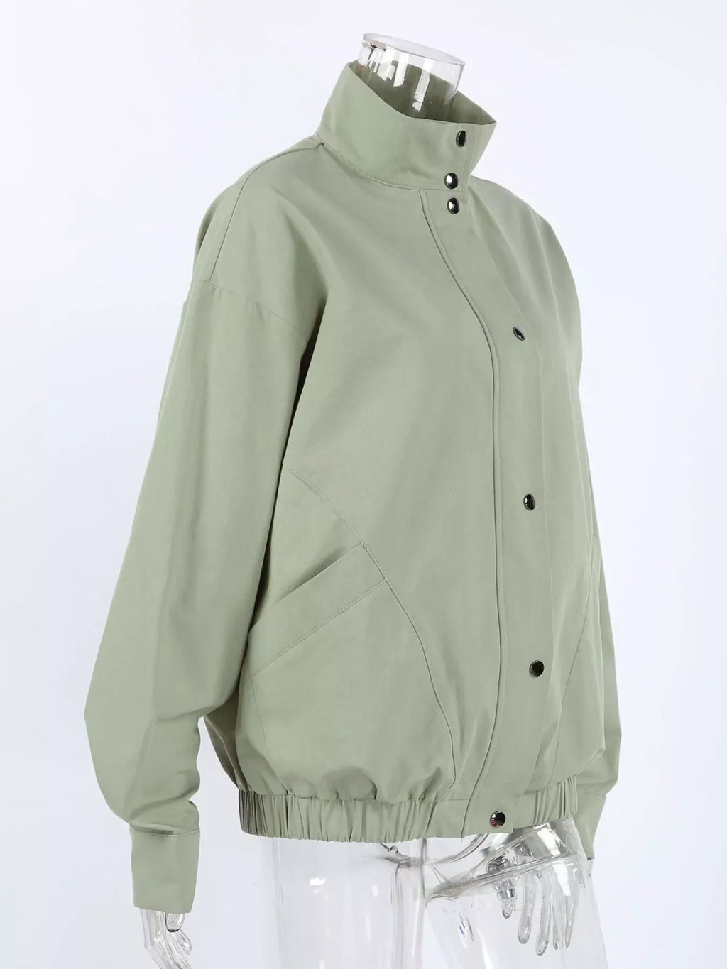 Snap Down Dropped Shoulder Jacket
