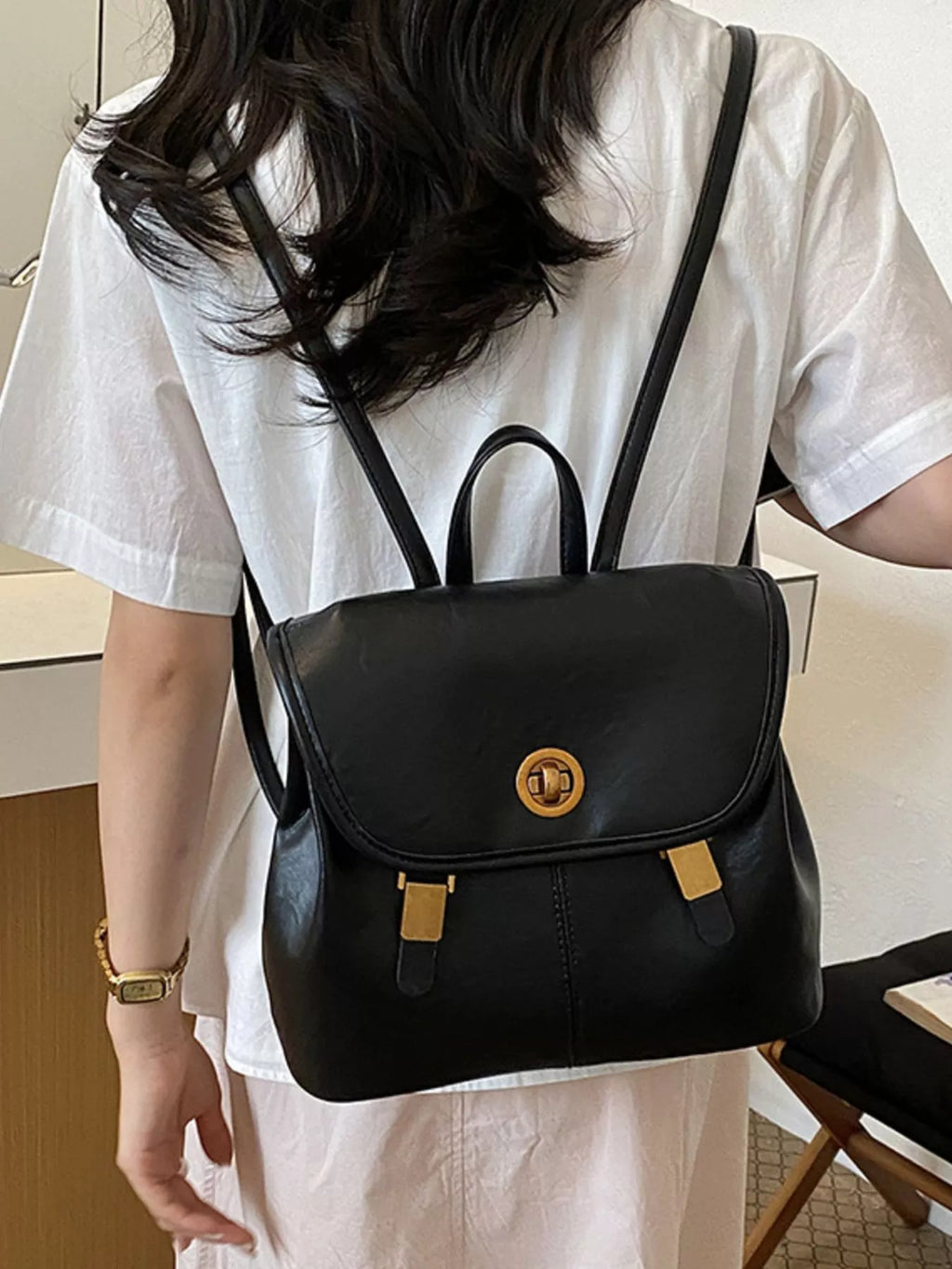 PU Leather Backpack Bag