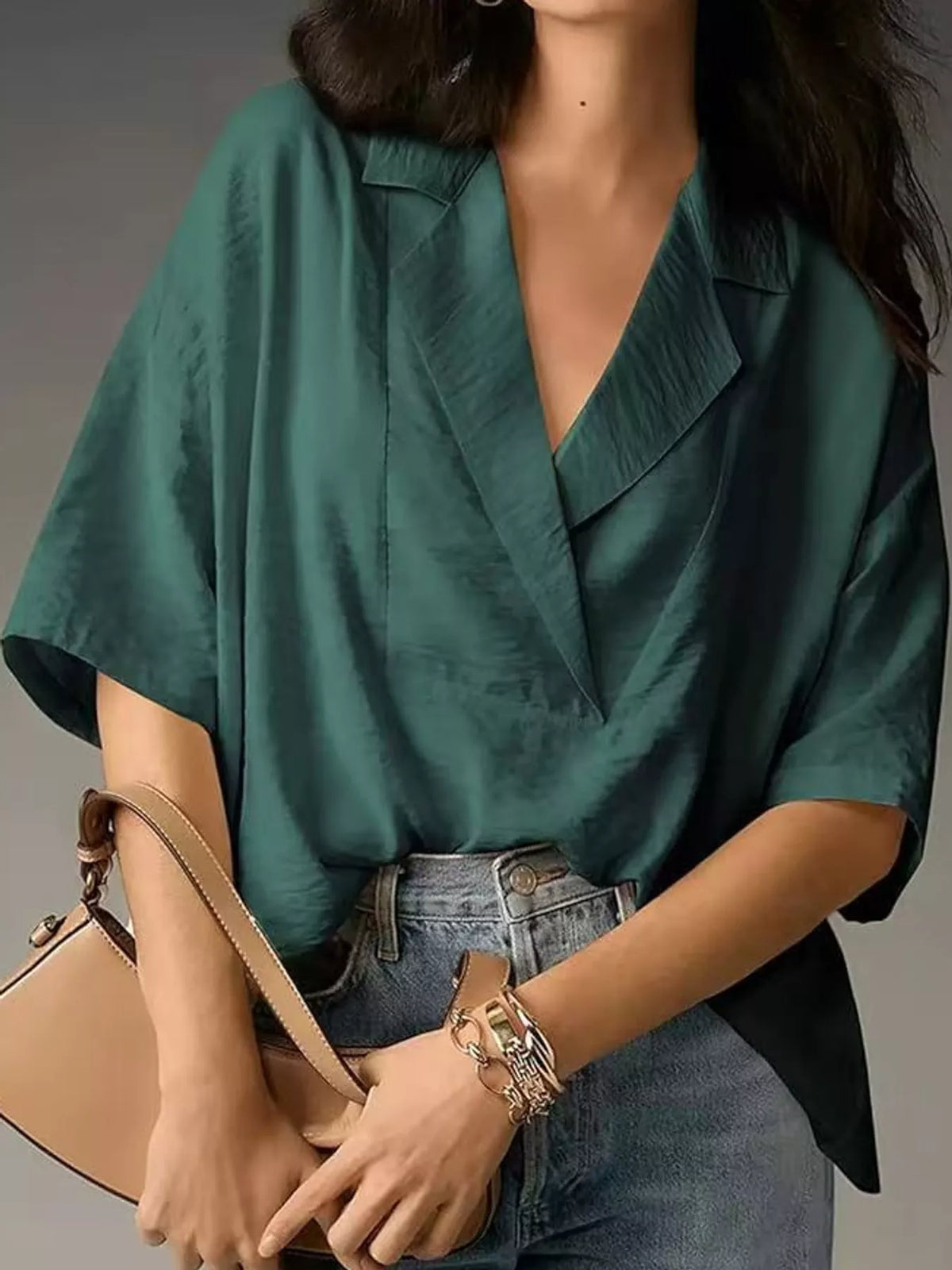 Half Sleeve Oversized Blouse