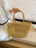 Woven Straw Tote Bag