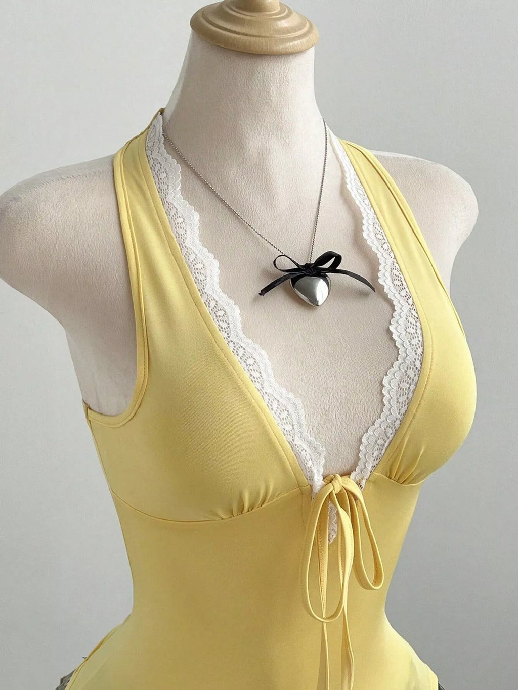 Lace Detail Halter Neck Cami