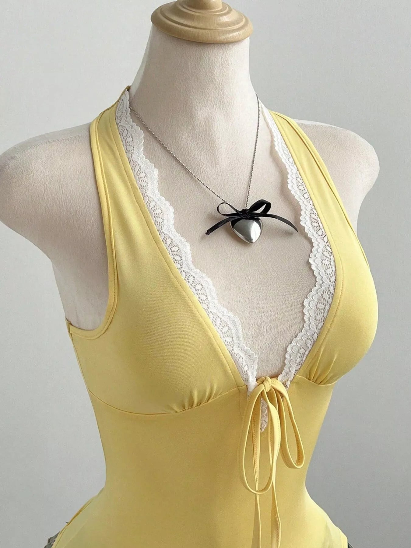 Lace Detail Halter Neck Cami