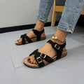 Open Toe Flat Buckle Sandals