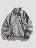 Men's Plus Size Zip-Up Collared Neck Jacket