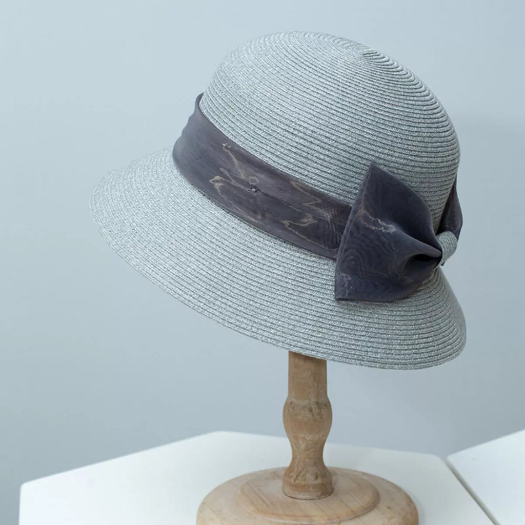 Cloche Hat with Ribbon Bow