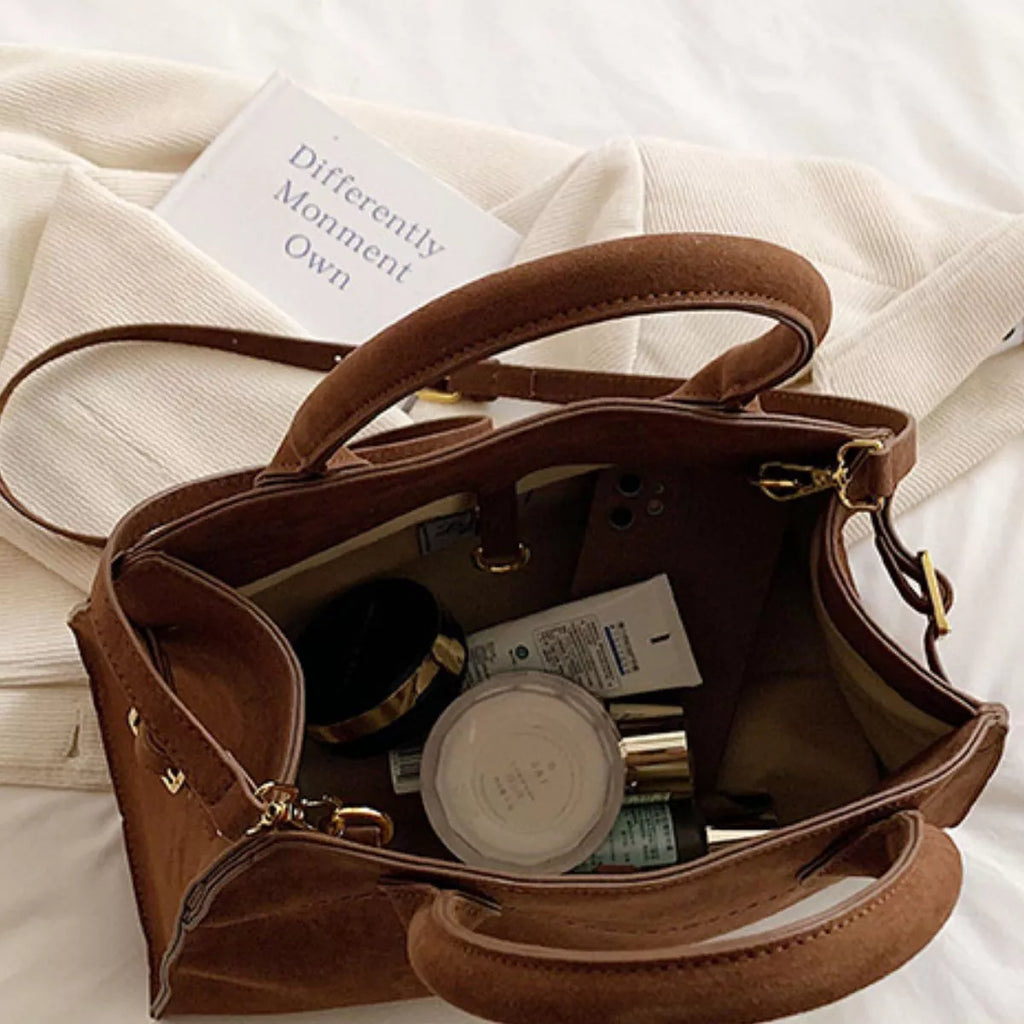 Suede Leather Large Handbag