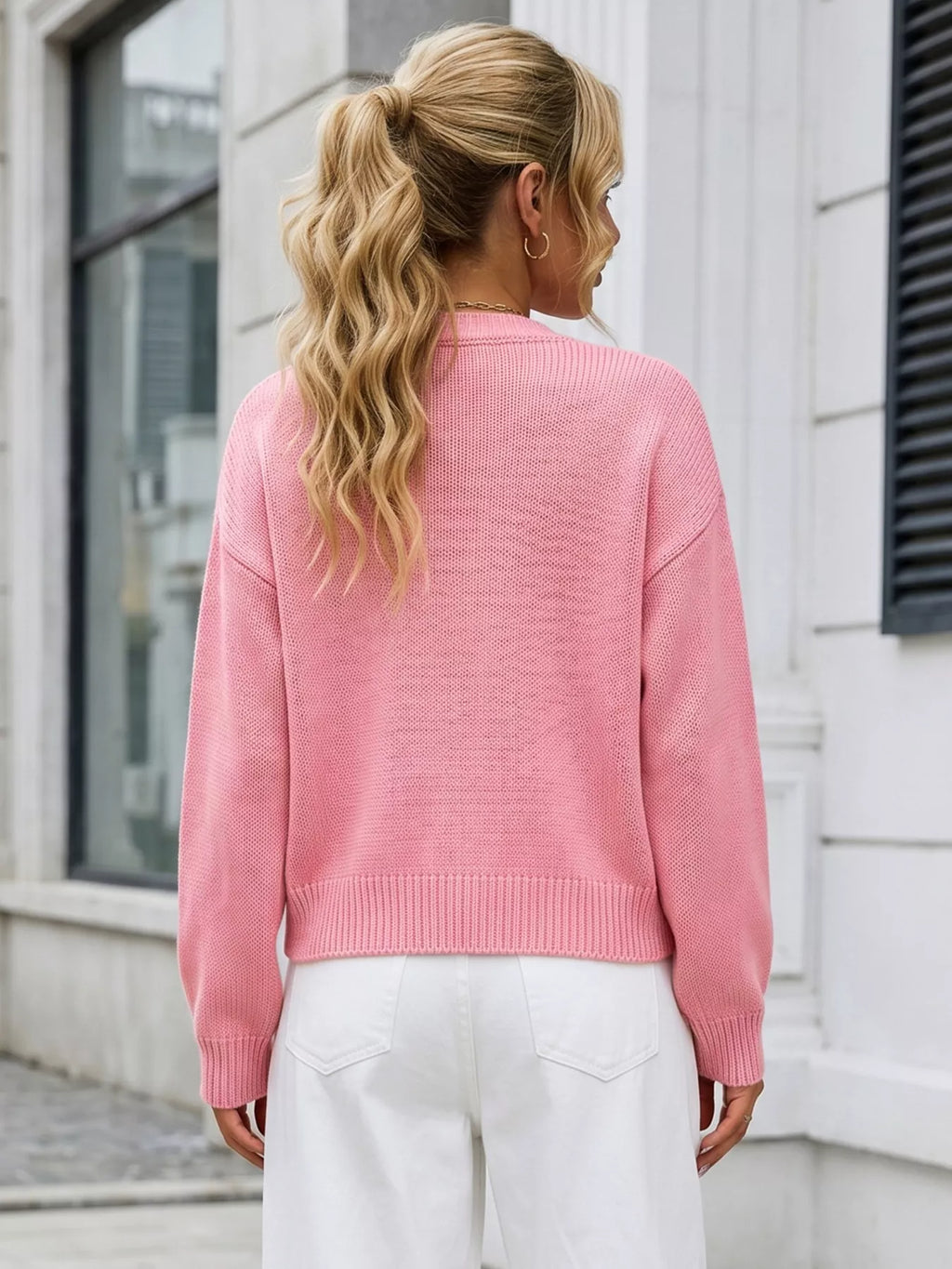 Casual Open-Front Knit Cardigan with Ribbed Trim