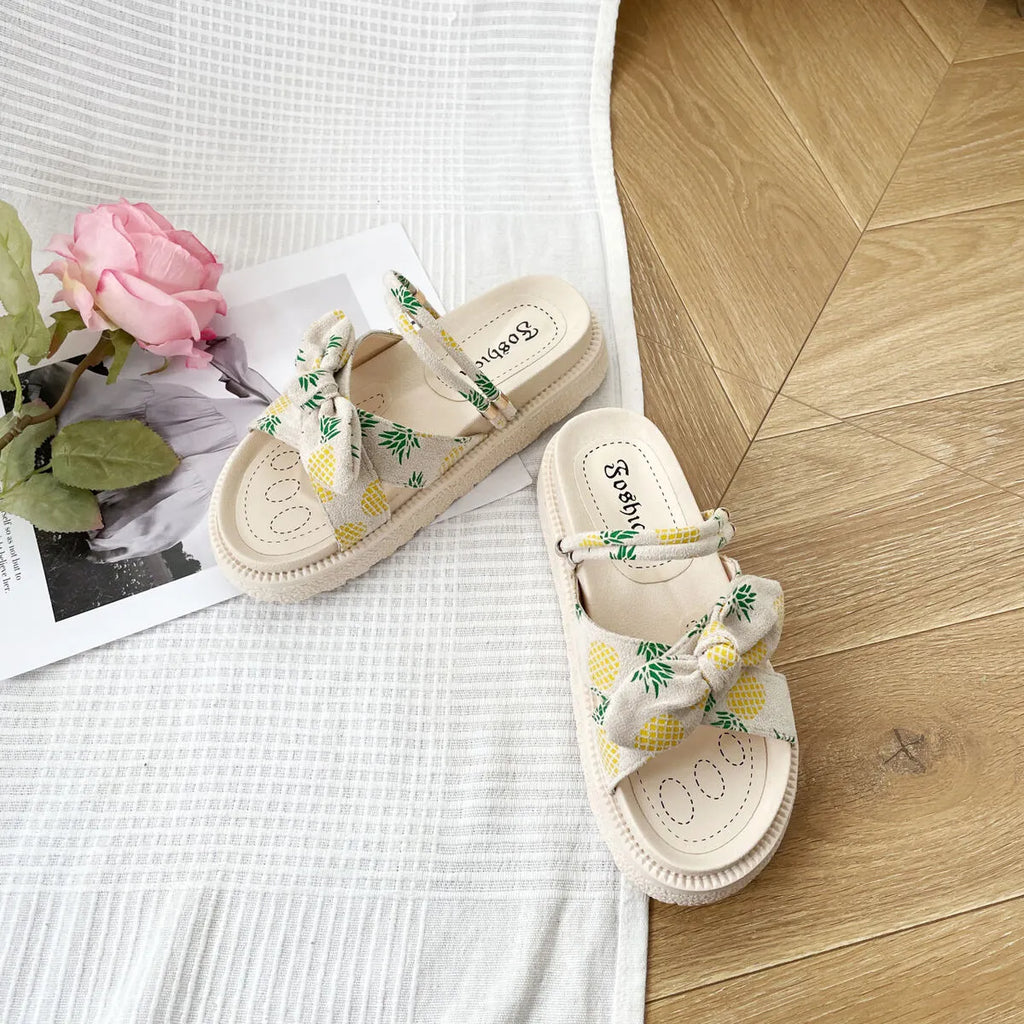 Bow Open Toe Platform Sandals