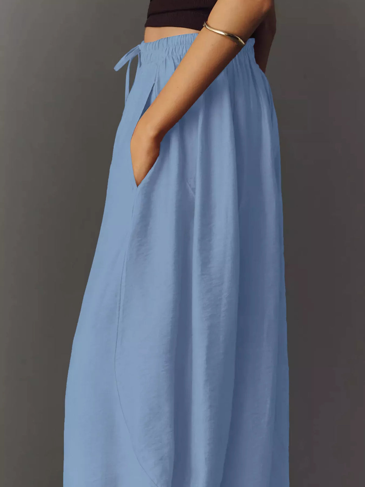 Drawstring Wide Leg Pants