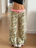 Camouflage Wide-Leg Sweatpants