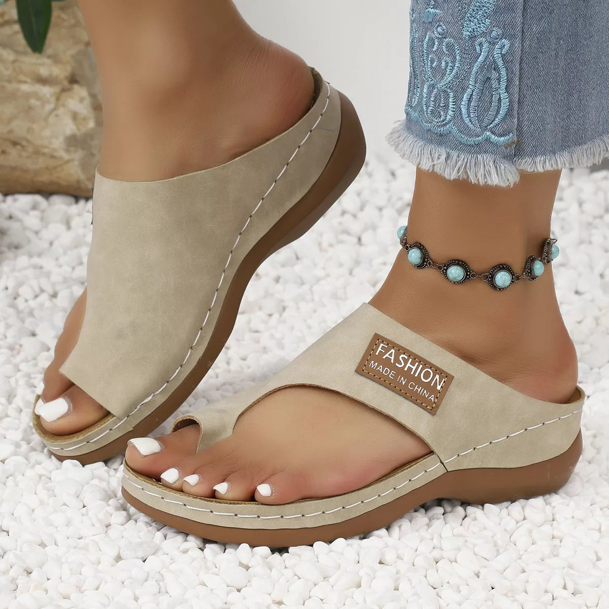 Toe Loop Flats Sandals