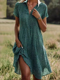 Full Size Polka Dot Short Sleeve Casual Dress Plus Size
