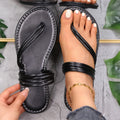 Leather Strappy Flat Sandals