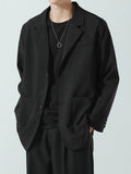 Men's Full Size Lapel Collar Long Sleeve Blazer Plus Size