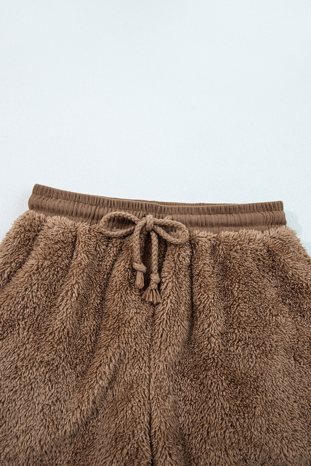 Sherpa Zip-Up Hoodie and Drawstring Shorts Set