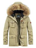 Men's Plus Size Fur Hooded Warm Winter Coat