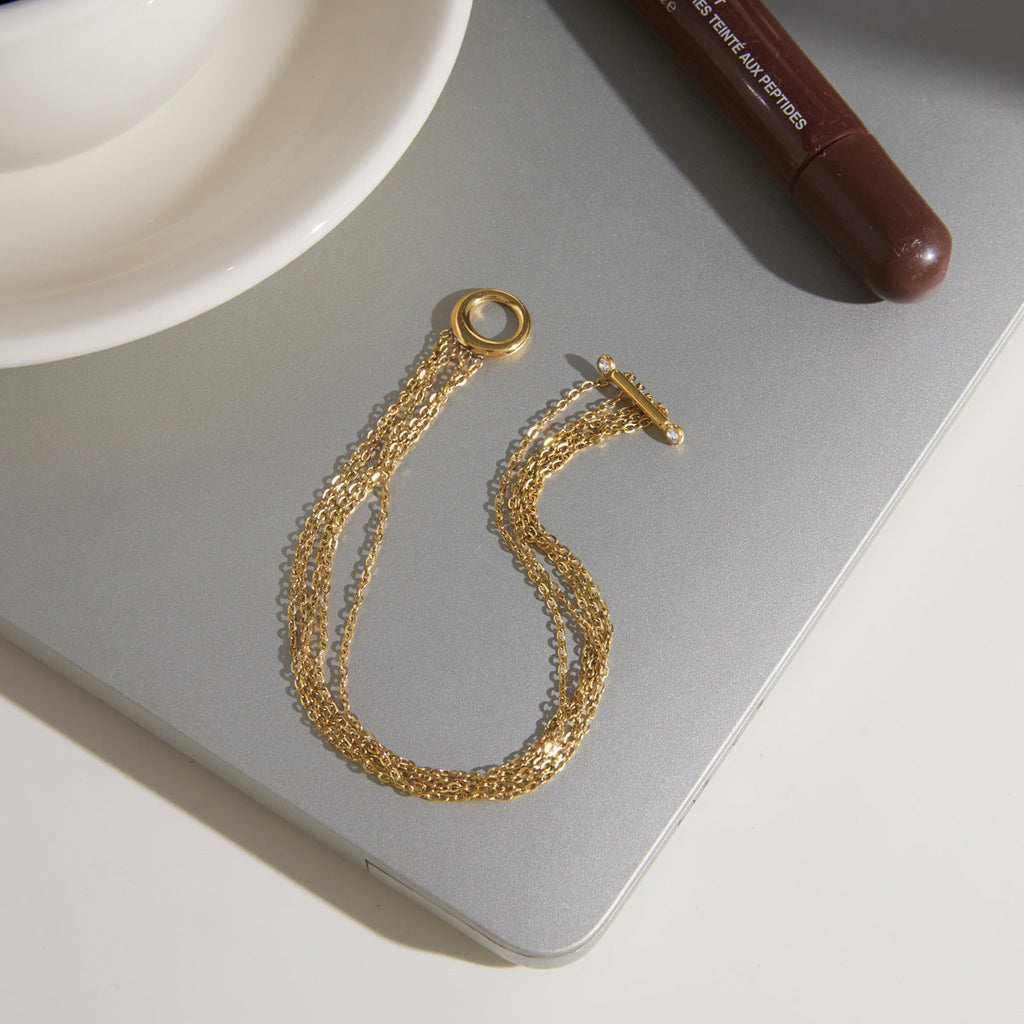 Layered Toggle Zircon Bracelet