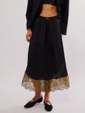 Lace Detail Wide Leg Pants