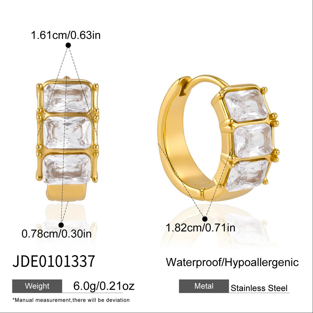 Zircon Hoop Earrings