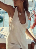 Halter Neck Cami and Shorts Sweater Set