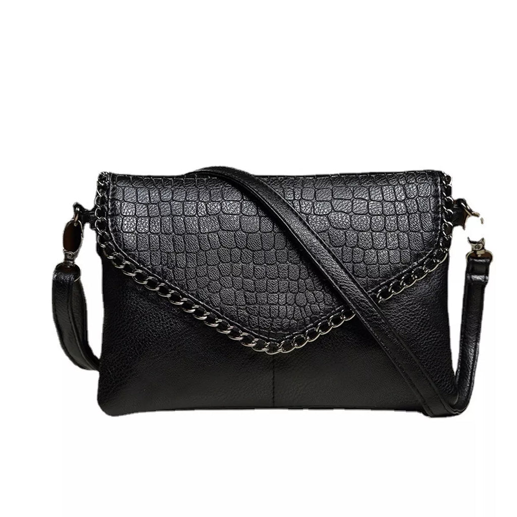 Crocodile Pattern Envelope Crossbody Bag
