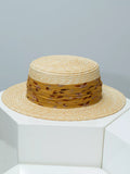 Ribbon Straw Boater Hat