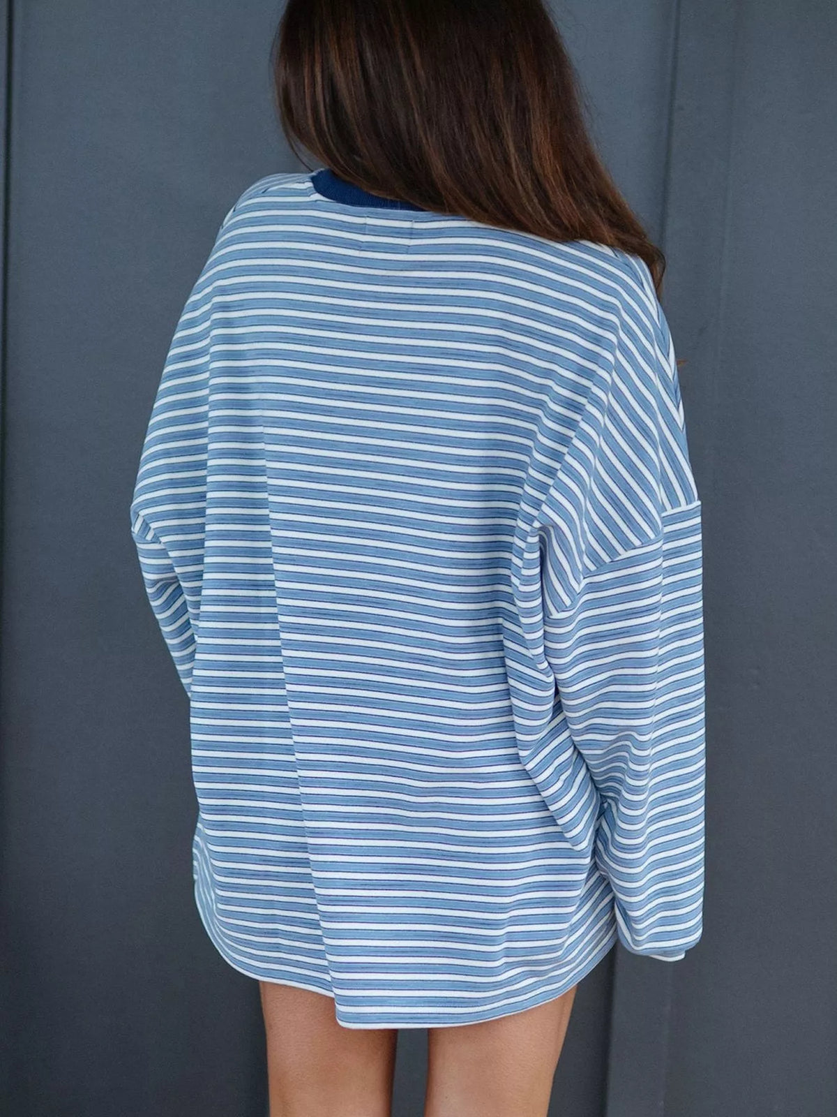 Striped Long Sleeve Top and Shorts Set