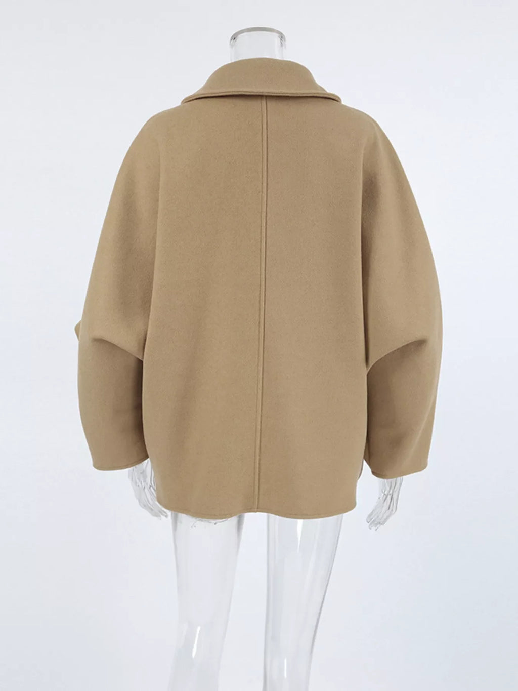 Oversized Lapel Collar Button-Down Coat