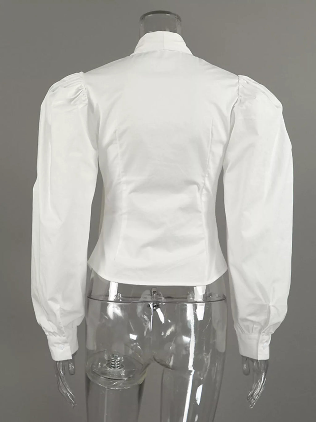 Bow Tie Puffed Sleeves Blouse