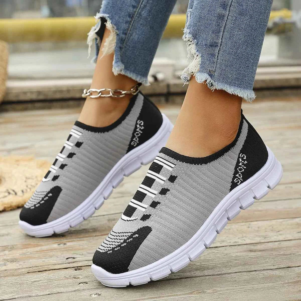 Lightweight Mesh Knit Slip-On Sneakers