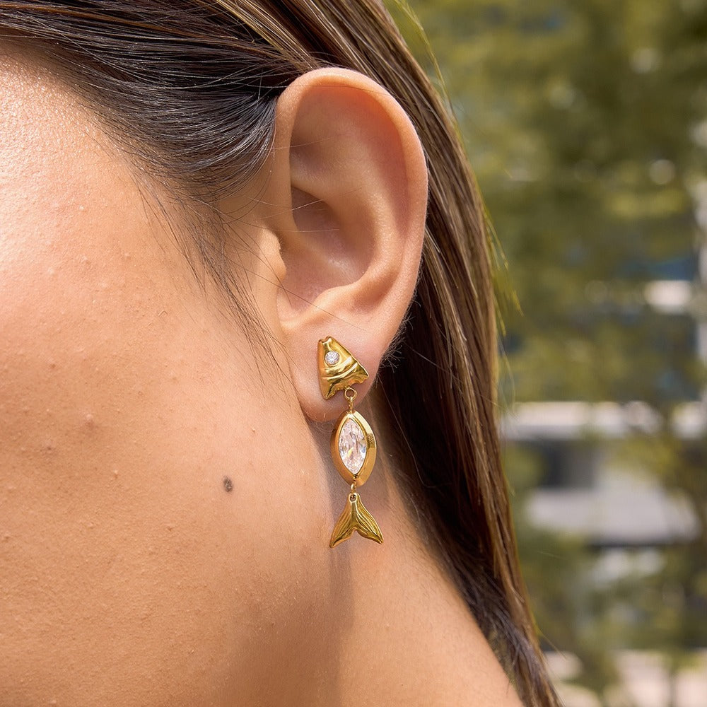 Geometric Drop Stud Earrings