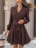 Polka Dot Long Sleeve Shirt Dress