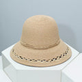 Straw Bucket Hat with Decorative Band