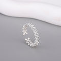 Lovely quality flower hollow plain silver ring