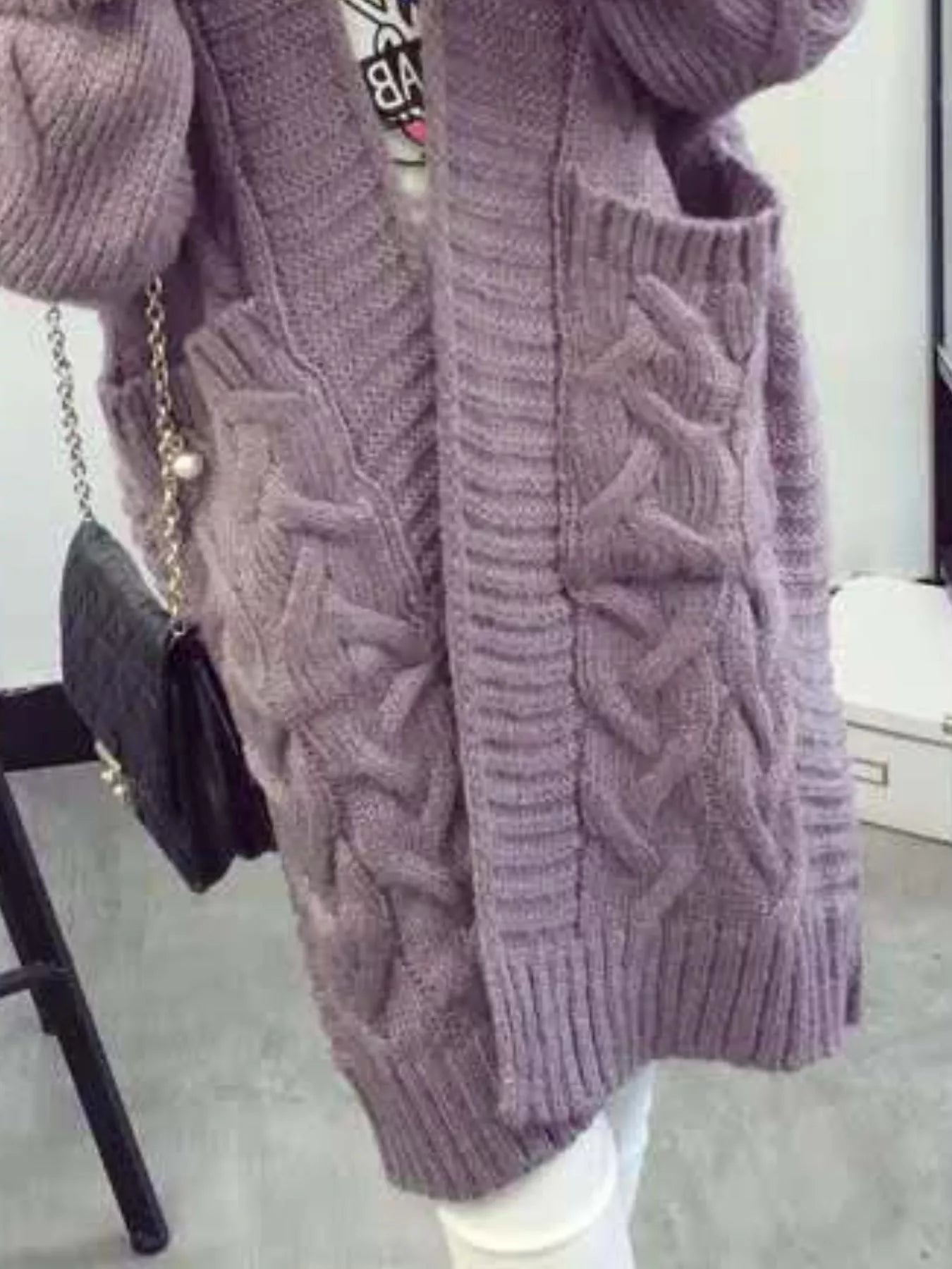 Chunky Knit Open Front Cardigan