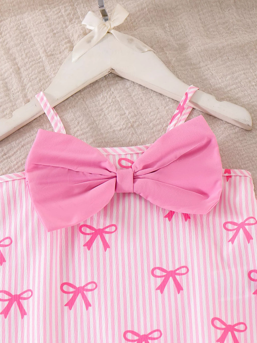 Children's Striped Bow Cami and Shorts Set