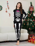 Full Size Matching Family Skeleton Pajama Set Plus Size