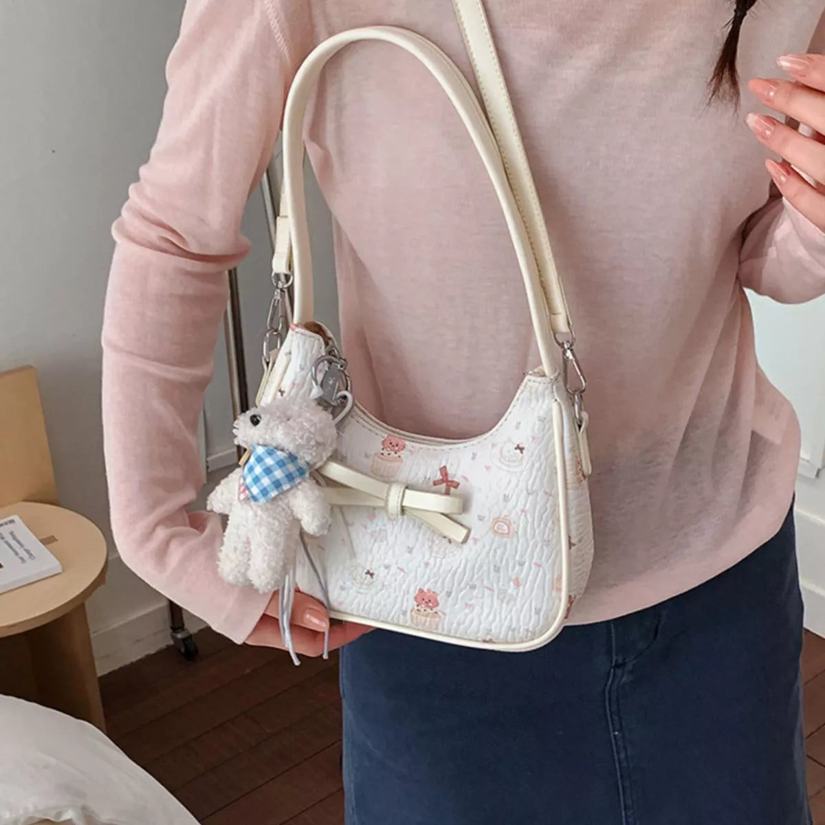 Printed PU Leather Shoulder Bag