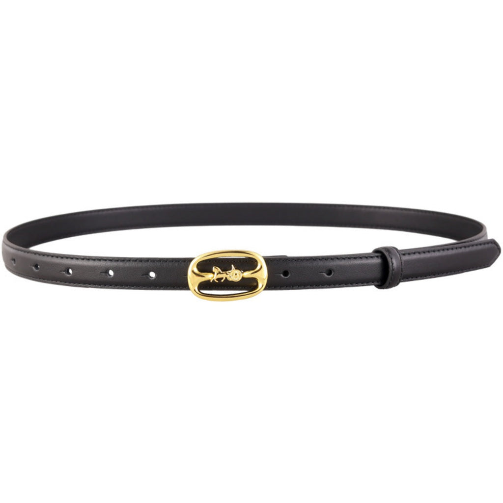Leather Belt with Horse Carriage Buckle
