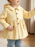 Children's Hooded Peplum Trench Coat