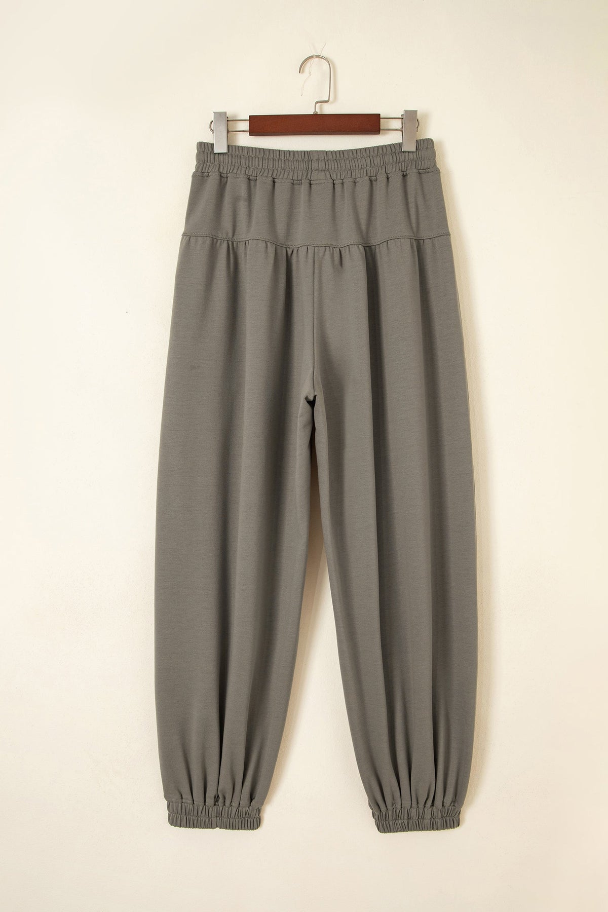 Solid Drawstring Elastic Waist Pants