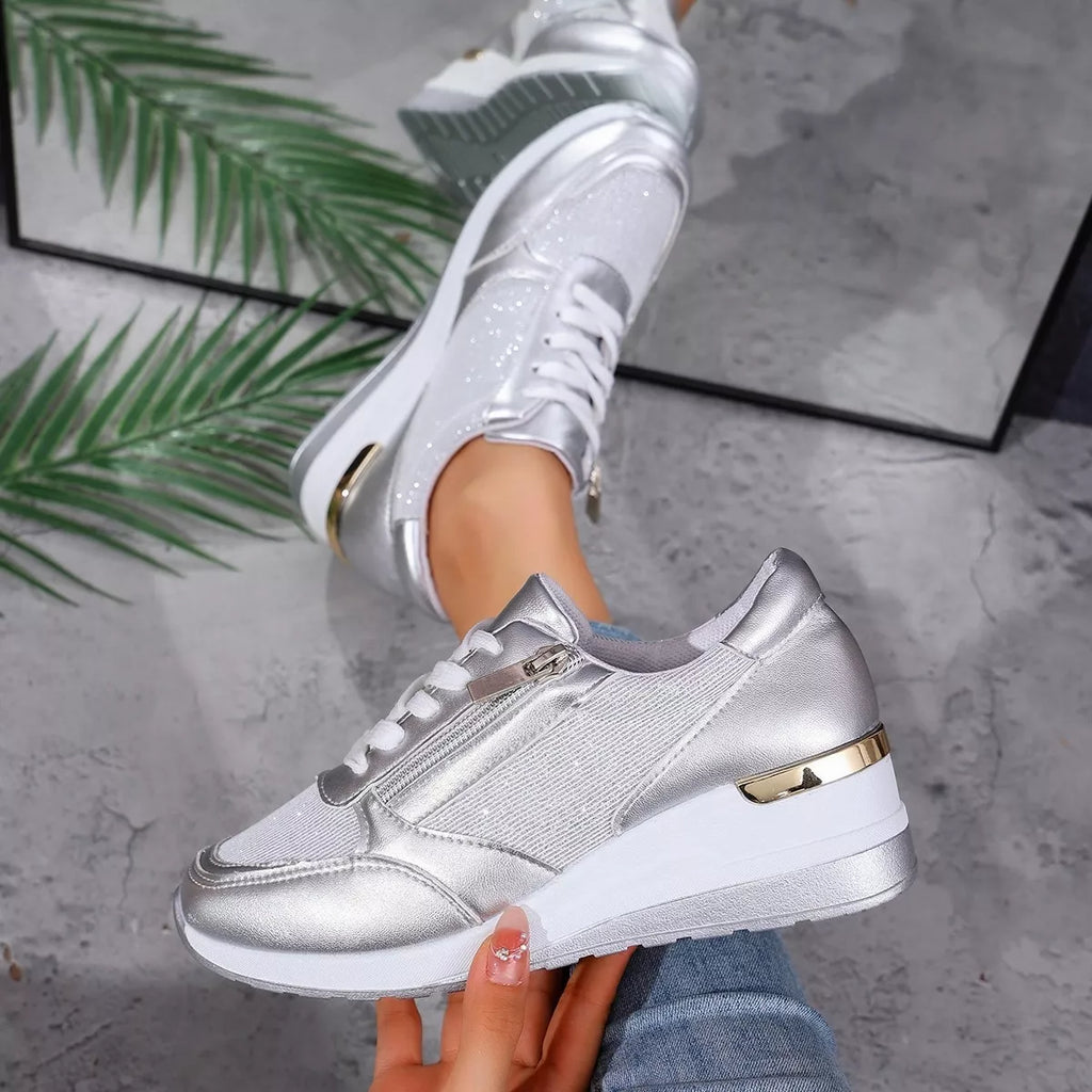 Round Toe Lace Up Sneakers