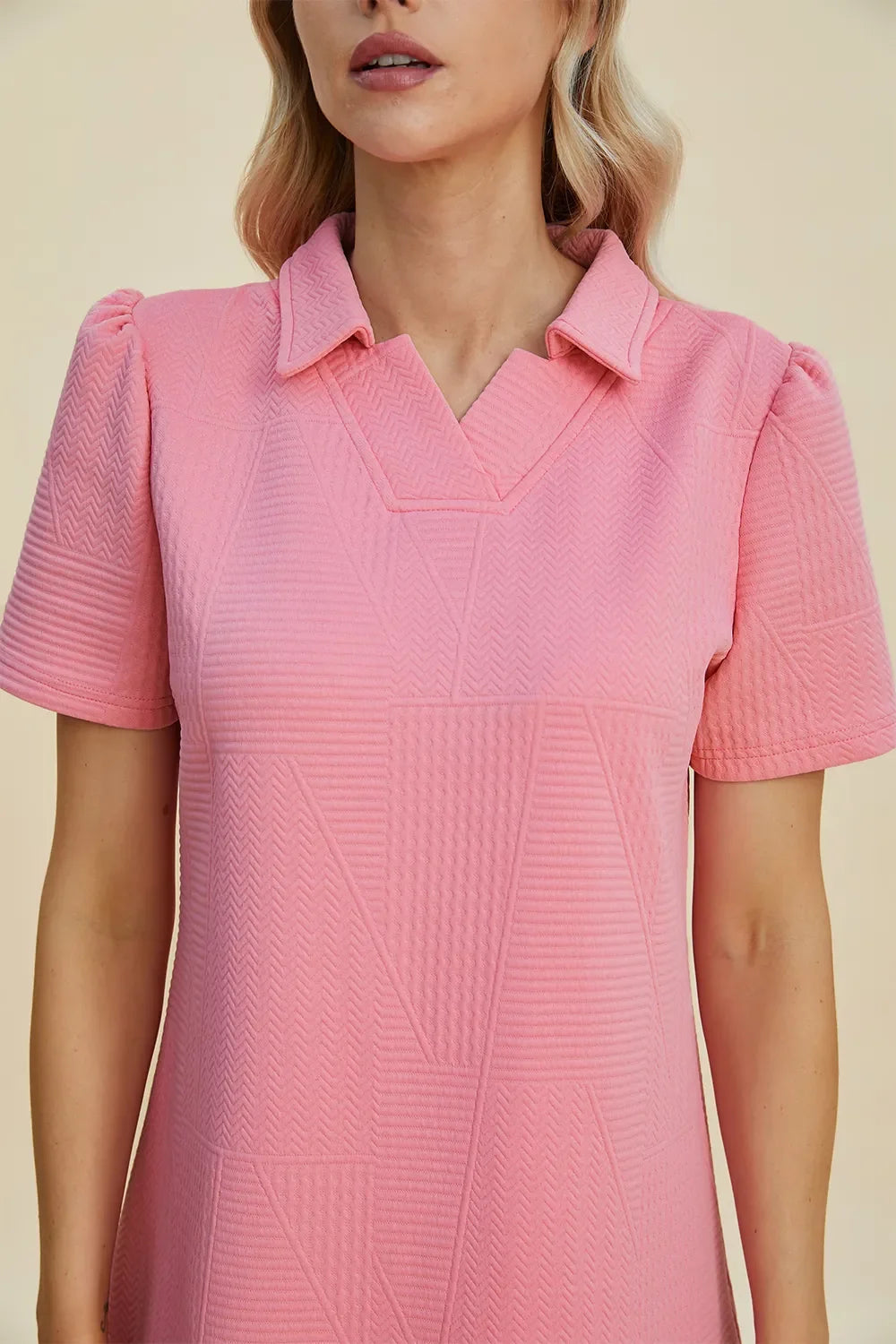 Texture Short Sleeve Dress