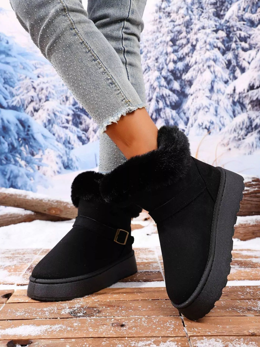 Round Toe Platform Boots